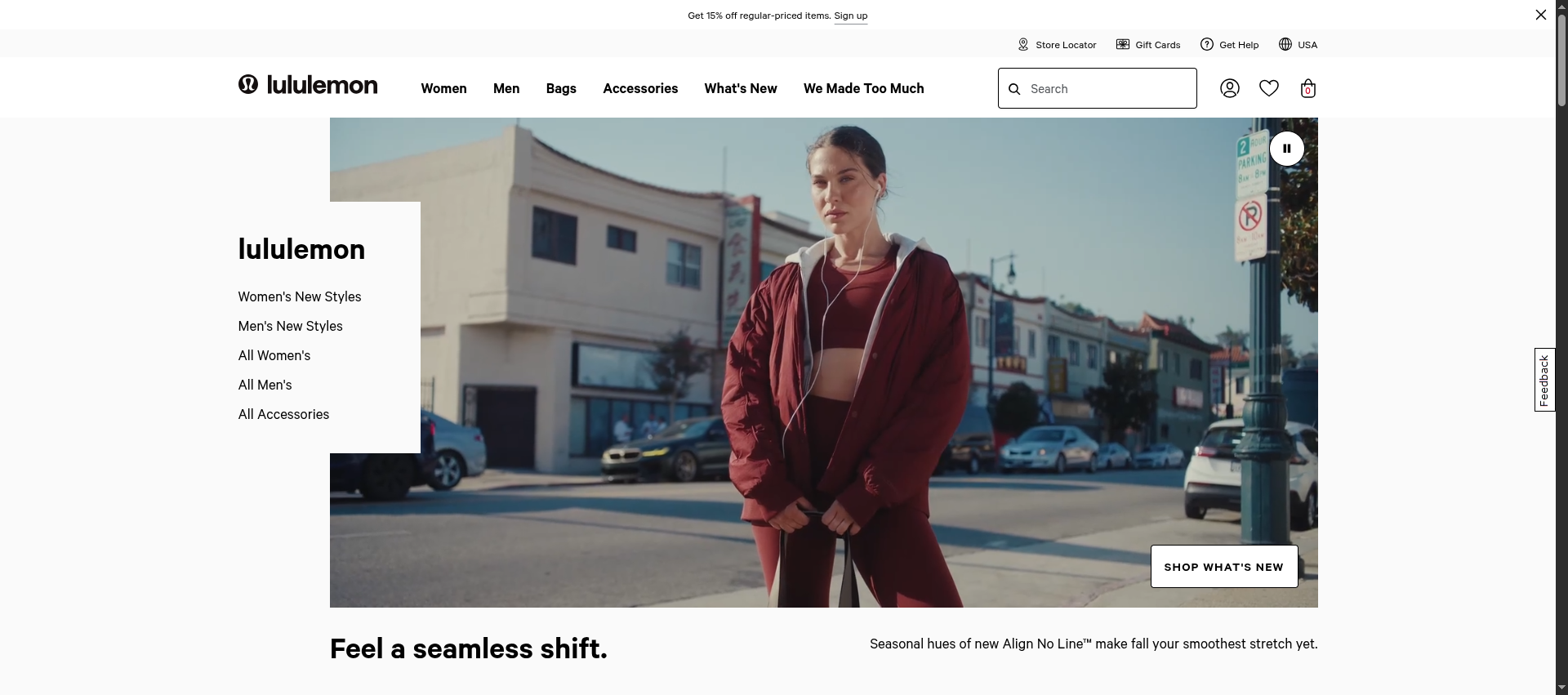 Website design mockup – product page